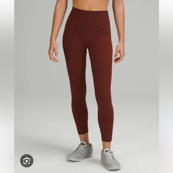 LULULEMON Brown Red Rust Wunder Under 7/8 Leggings 4 - Picture 1 of 4